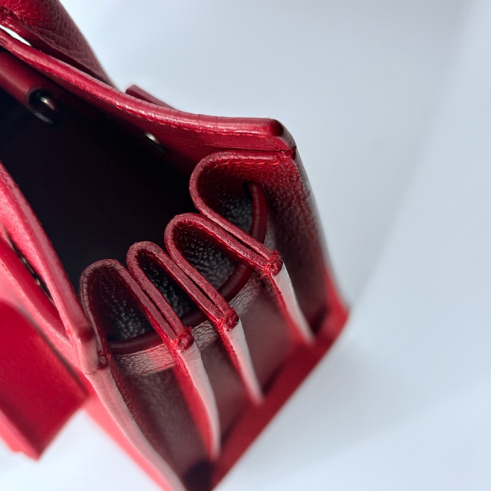 YSL Sac Du Jour Nano in Red Pebbled Leather - Picture 5 of 16